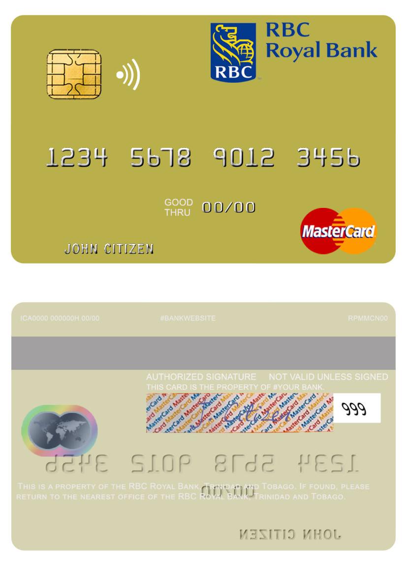 Trinidad and Tobago RBC Royal Bank mastercard